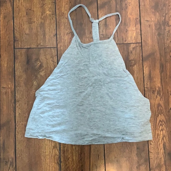 LuLus grey crop Tank Top - Picture 2 of 3